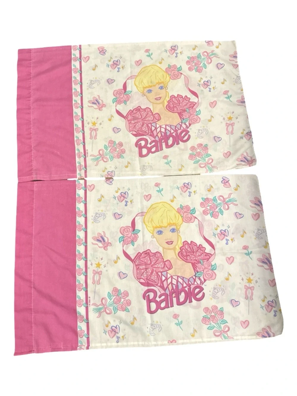 Vintage 1995 Ballerina Princess Barbie Pillowcase Set of 2 The Bibb Co.
